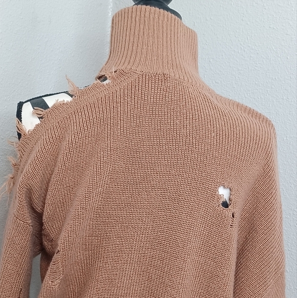 Lovers and Friends Sz XS Arlington Distressed Wool Blend Jumper Sweater - Picture 8 of 14